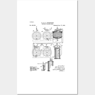 Brewery Patent - Beer Art - Black And White Posters and Art